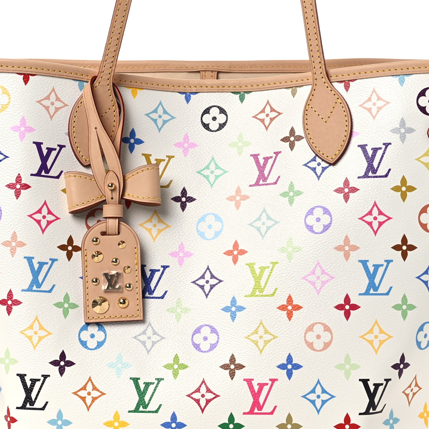 LV X TM Monogram Multicolor Neverfull MM White