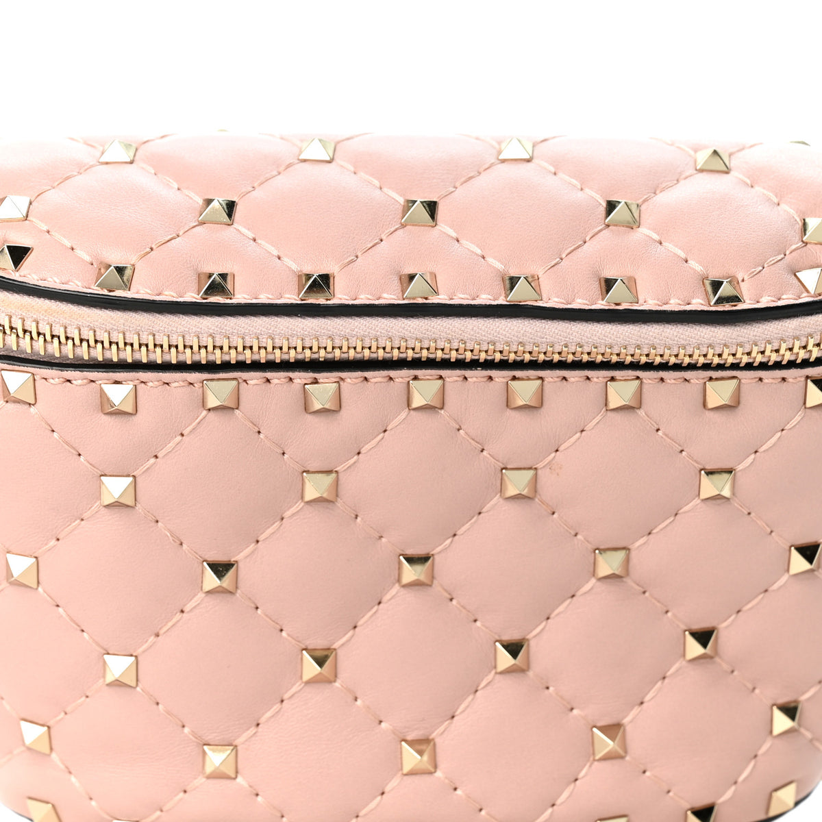 Lambskin Rockstud Spike Belt Bag 85 Water Rose
