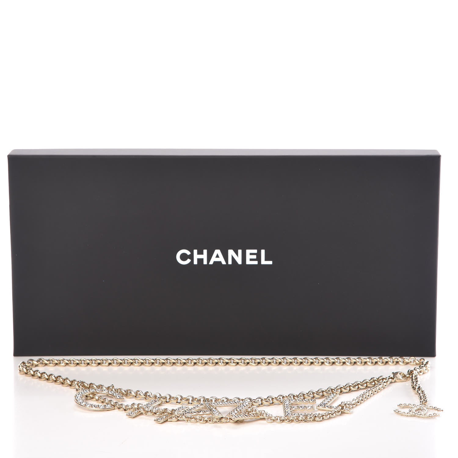 Chanel Metal Crystal 90's Icon Logo Chain Belt Gold 6 of 6