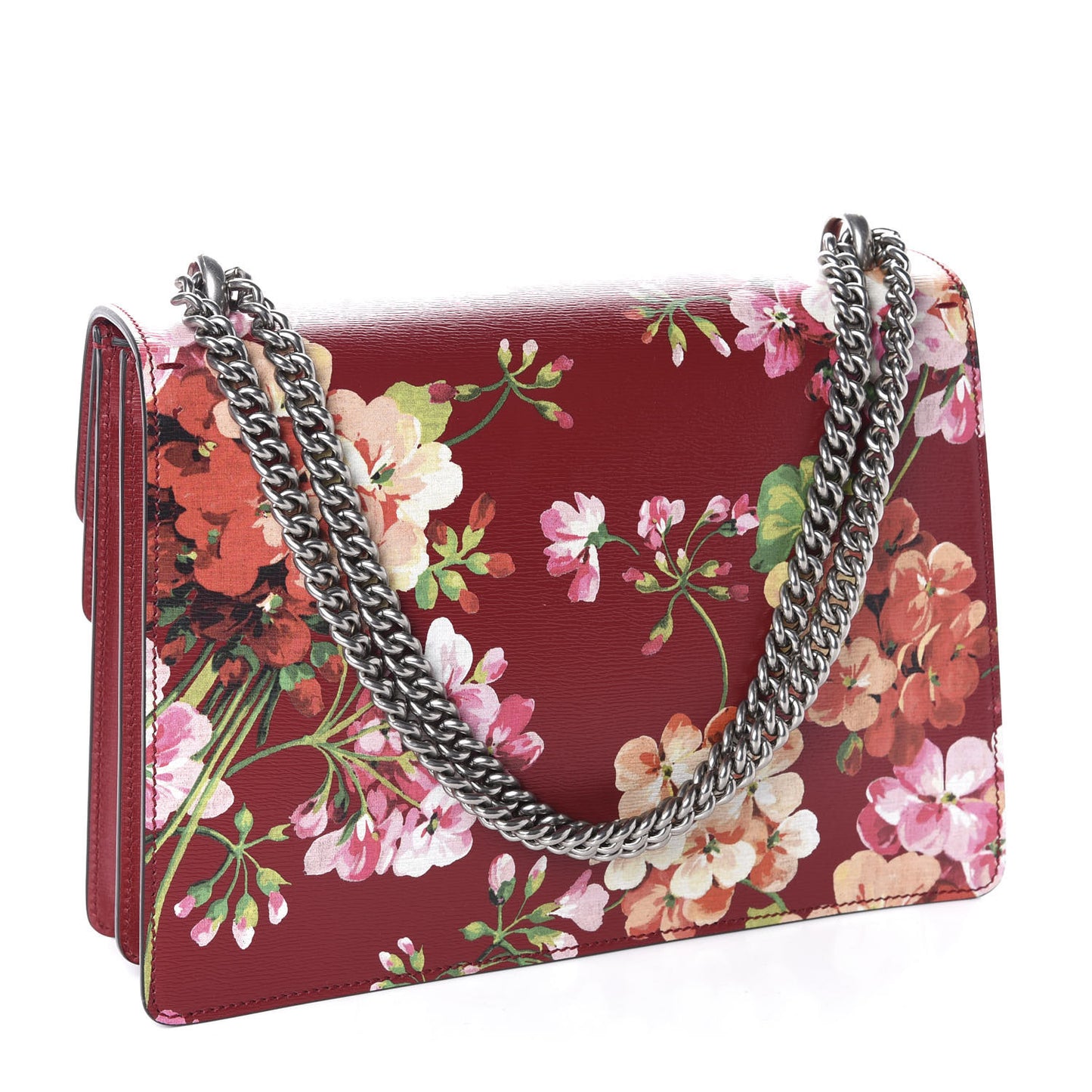 Calfskin Blooms Print Medium Dionysus Shoulder Bag Romantic Cherry Multicolor