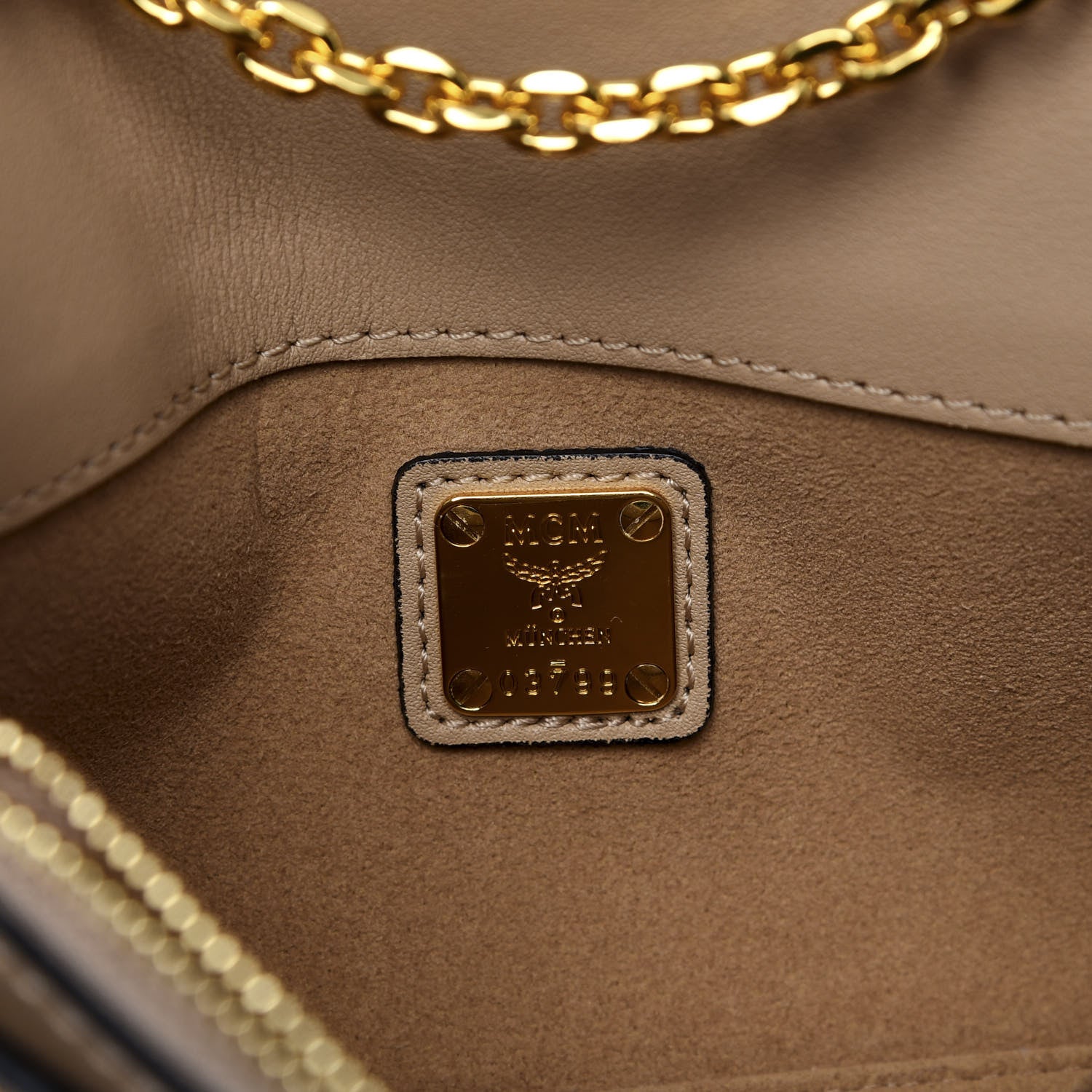 MCM Visetos Small Millie Crossbody Beige 5 of 8