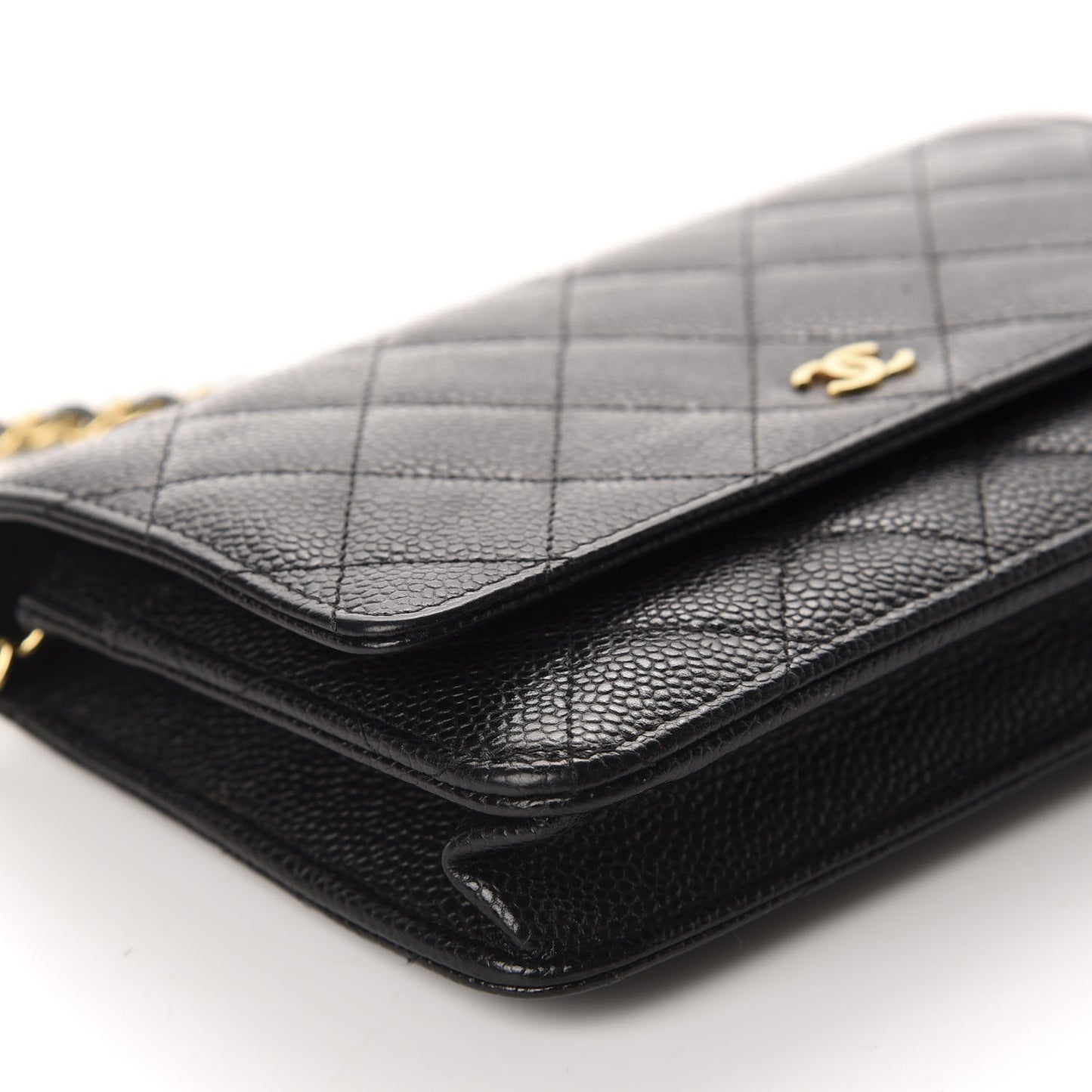 Caviar Quilted Wallet On Chain WOC Black
