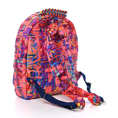 Chanel Foulard Fabric Quilted Printed Backpack Pink 2 of 5
