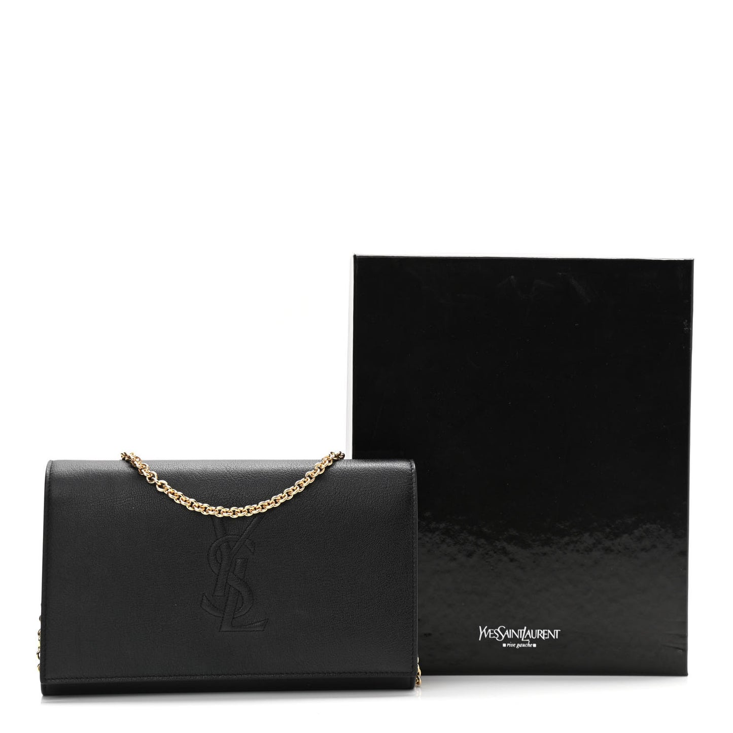 Calfskin Monogram Belle de Jour Chain Clutch Black