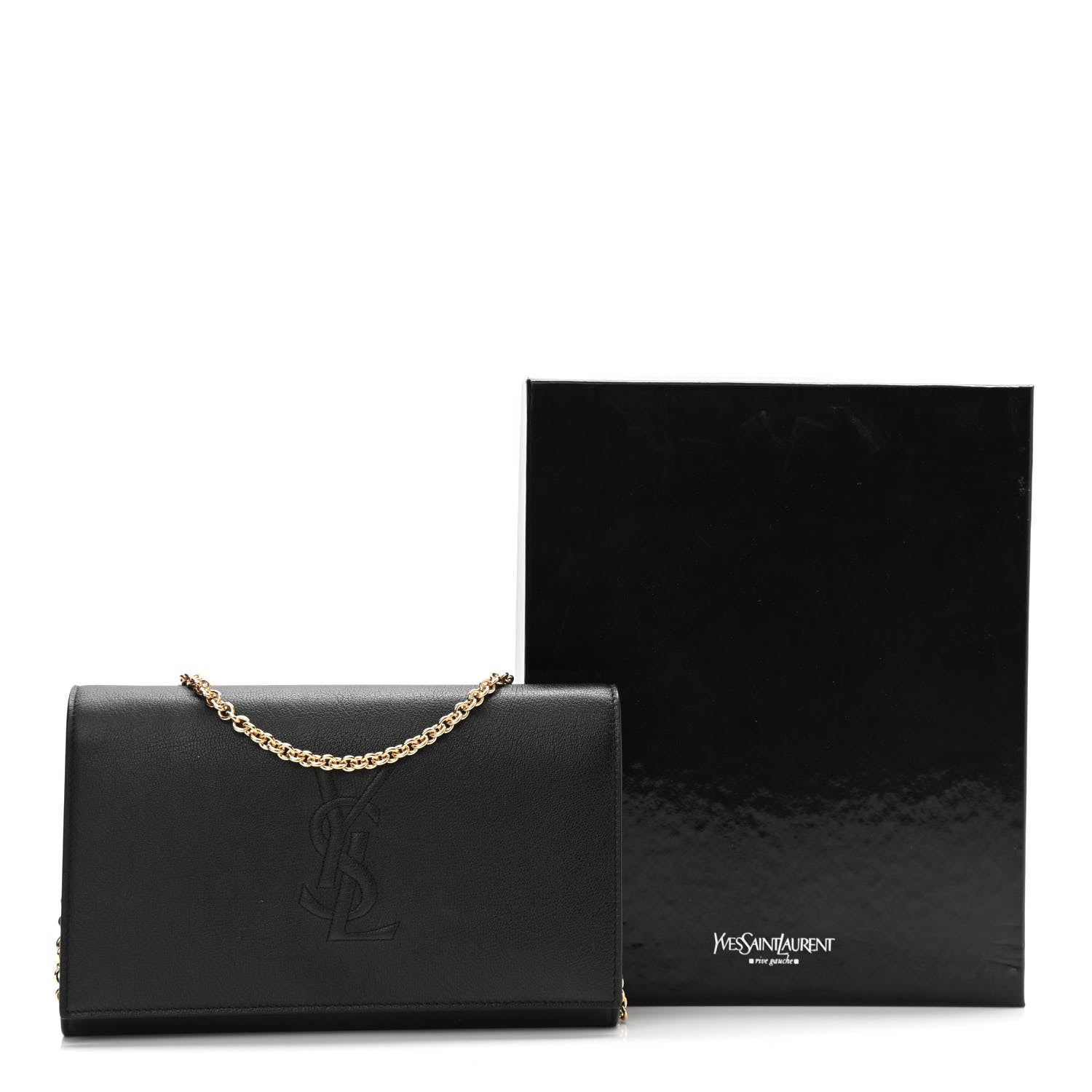 Saint Laurent Calfskin Monogram Belle de Jour Chain Clutch Black 12 of 12