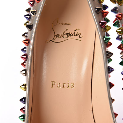 Christian Louboutin Specchio Follies Spikes 100 Pumps 38.5 Beige Multicolor 6 of 10