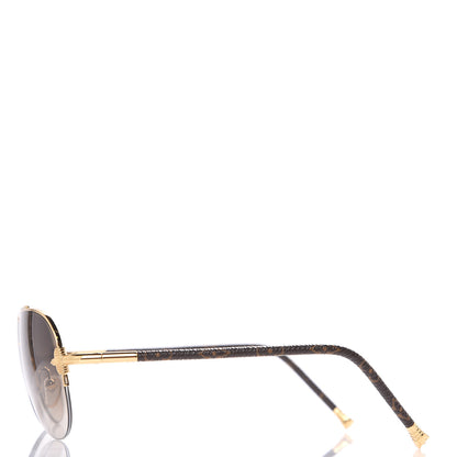 Louis Vuitton Monogram Petite Viola Pilote Aviator Sunglasses Z0571U Brown 2 of 7