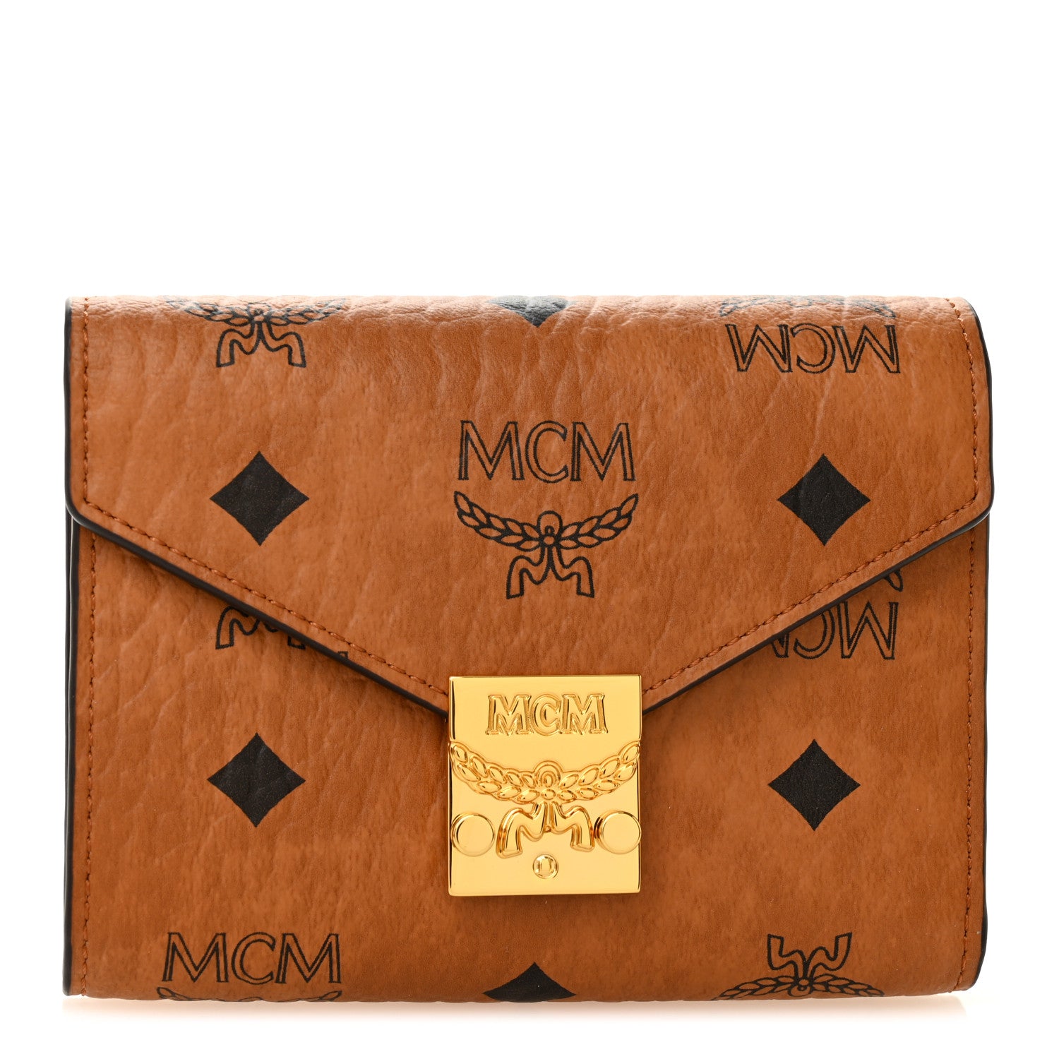 MCM Visetos Trifold Tracy Wallet Cognac 1 of 7