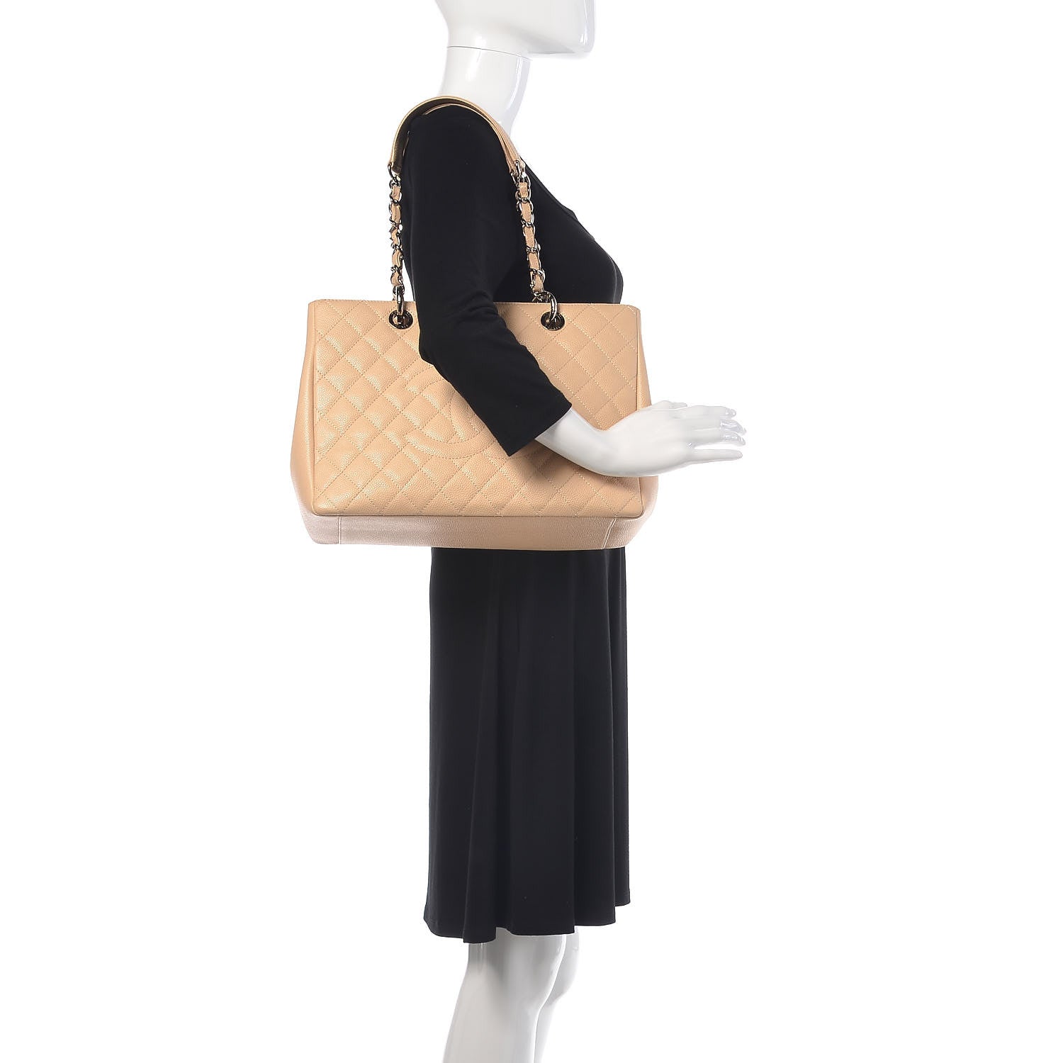 Chanel Caviar Quilted Grand Shopping Tote GST Beige Clair 2 of 23