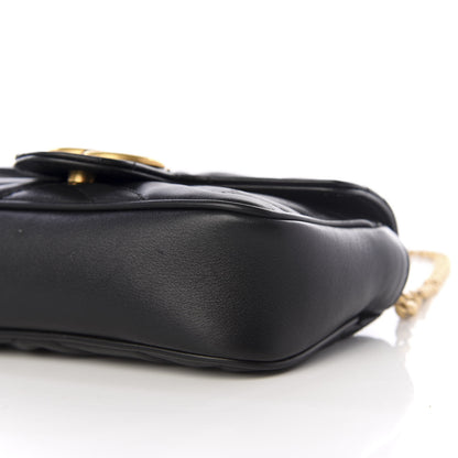 Gucci Calfskin Matelasse Super Mini GG Marmont Shoulder Bag Black 11 of 13