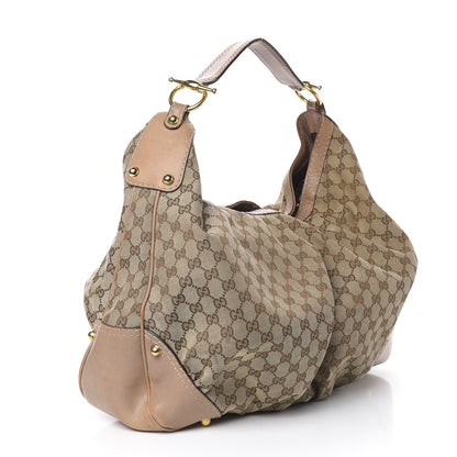 Gucci Monogram Large Jockey Hobo Beige 3 of 23