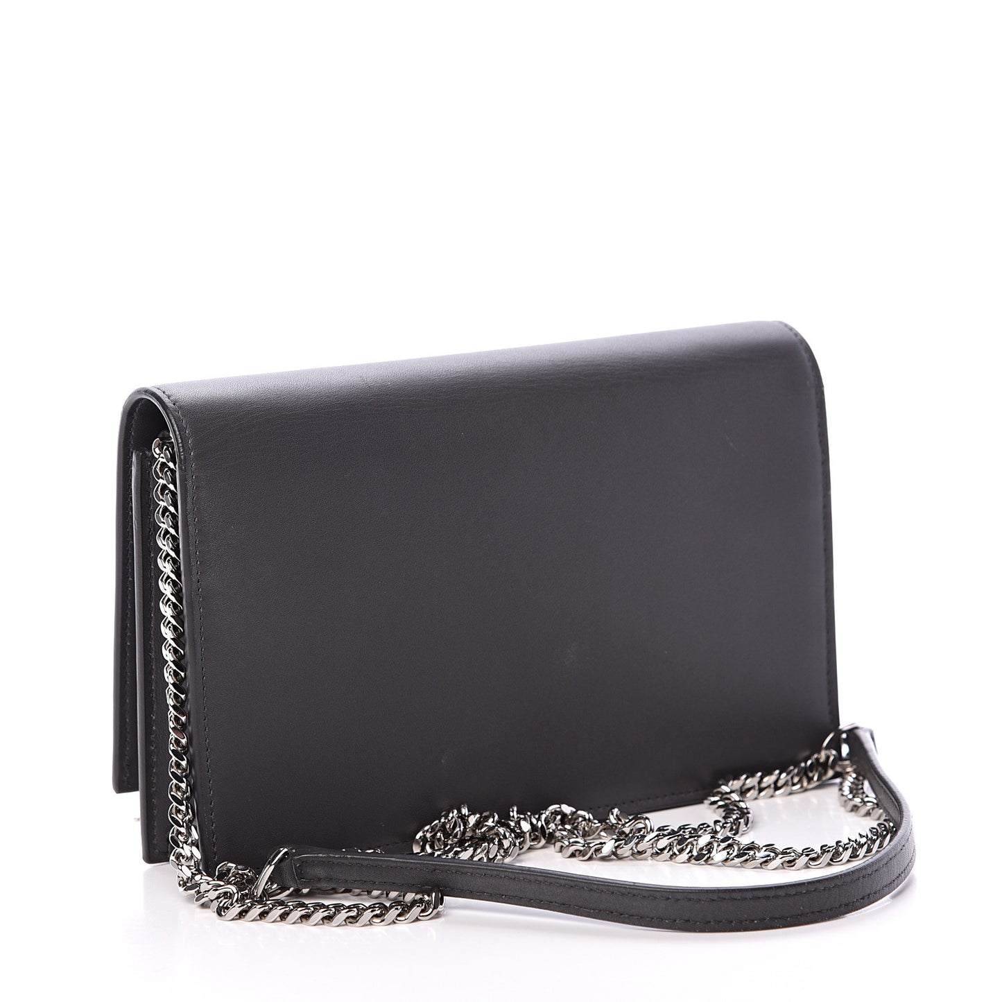 Smooth Calfskin Classic Monogram Kate Tassel Chain Wallet Grey