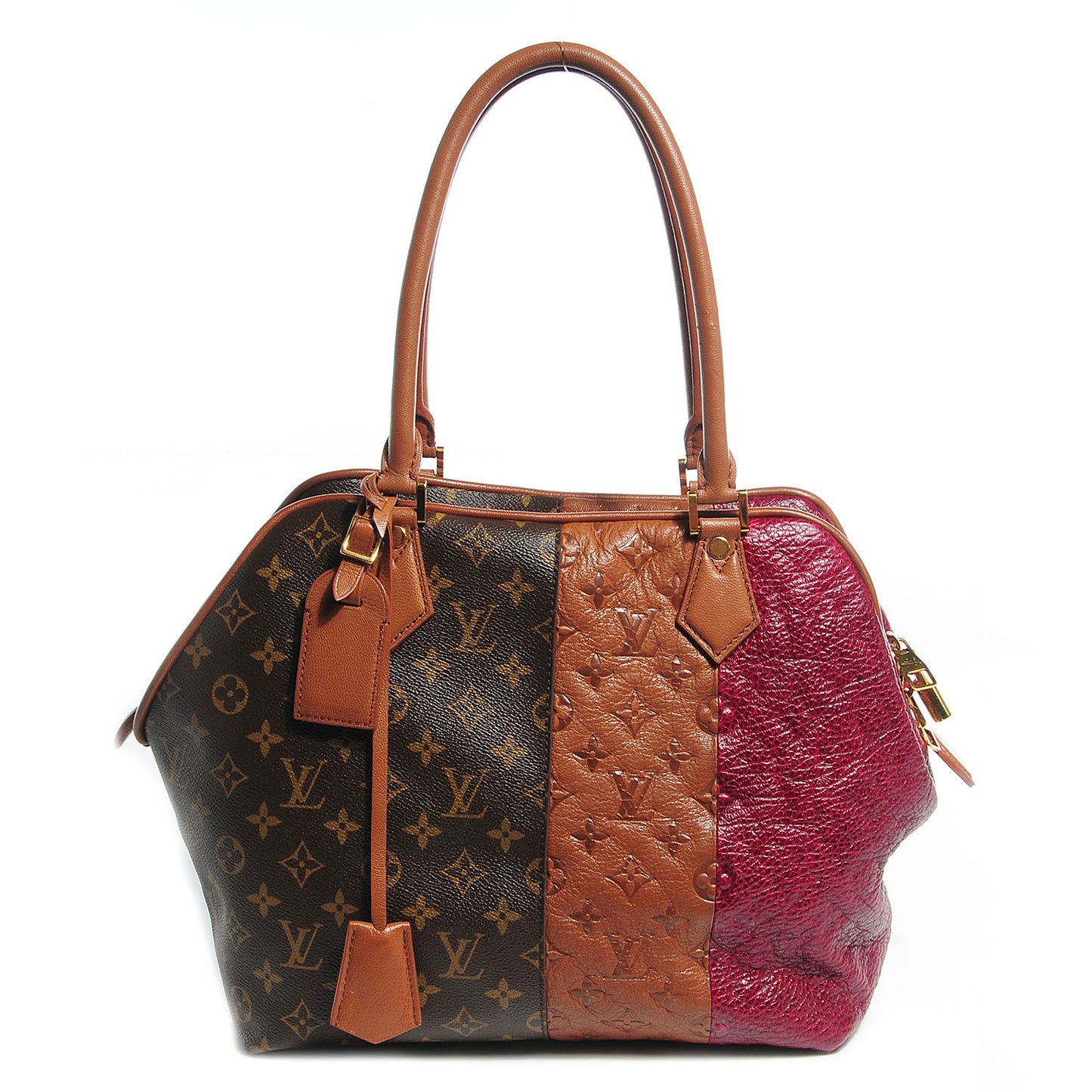Monogram Stripes Medium Bag Bordeaux