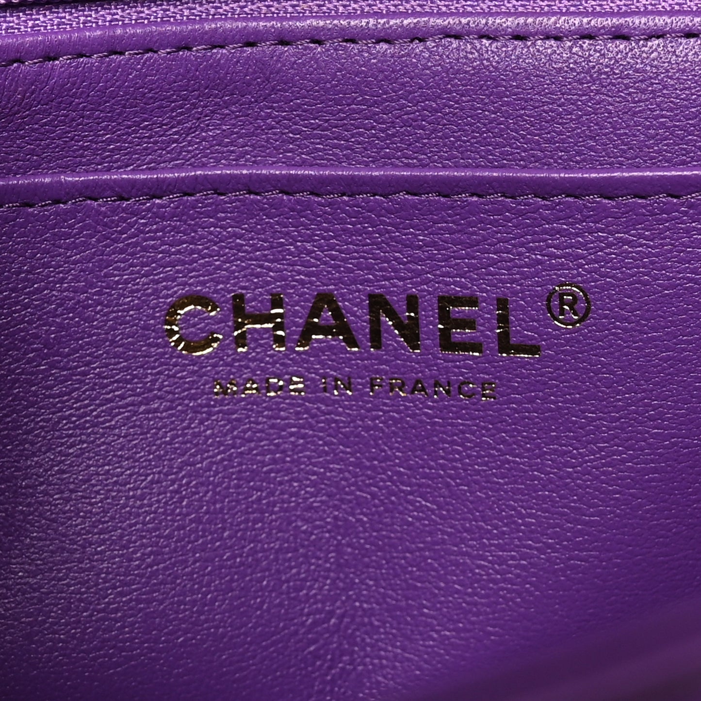 Lambskin Quilted Mini Top Handle Rectangular Flap Dark Purple