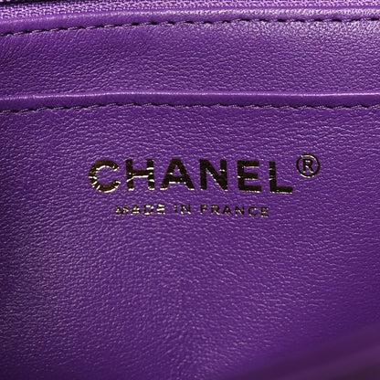 Chanel Lambskin Quilted Mini Top Handle Rectangular Flap Dark Purple 6 of 10