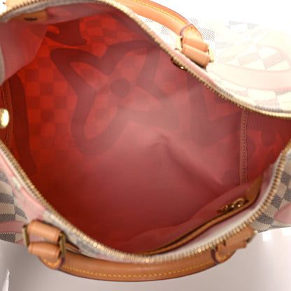 Louis Vuitton Damier Azur Tahitienne Speedy Bandouliere 30 Rose Ballerine 5 of 10