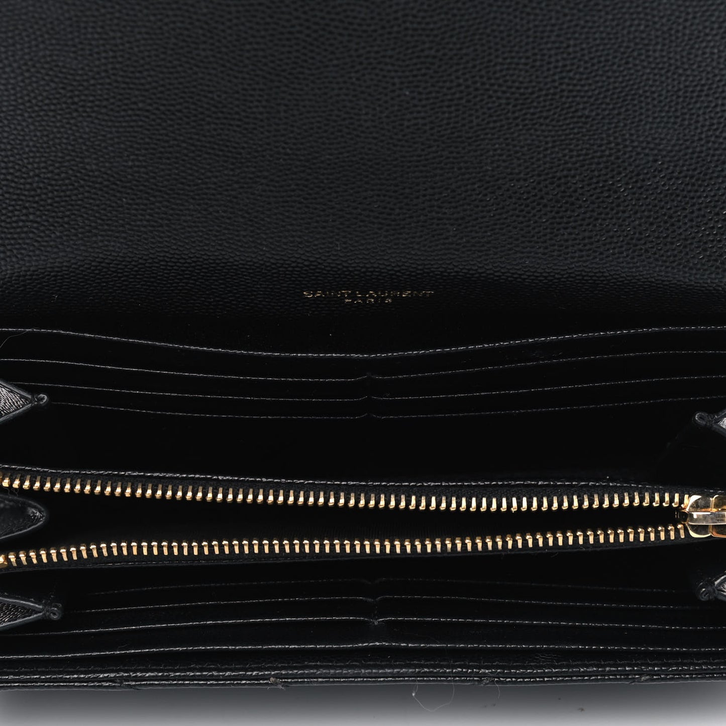 Grain De Poudre Matelasse Chevron Monogram Flap Wallet Black