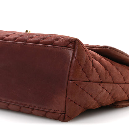 Chanel Iridescent Calfskin Surpique Chevron Flap Burgundy 10 of 10