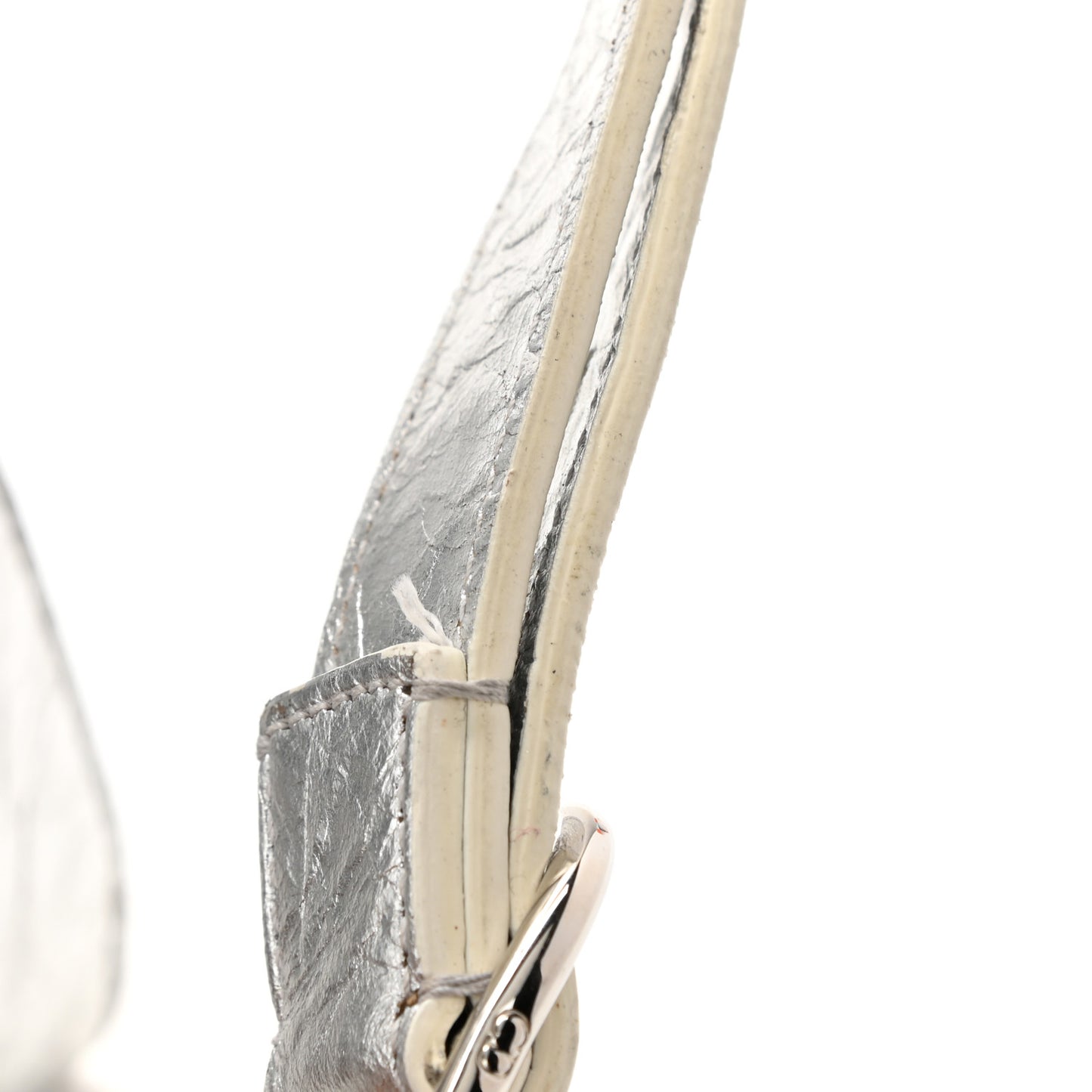 Metallic Calfskin Large Diorever Flap Silver