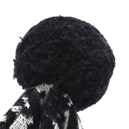 Christian Dior Cashmere Oblique PomPom Beanie Navy Blue 6 of 6