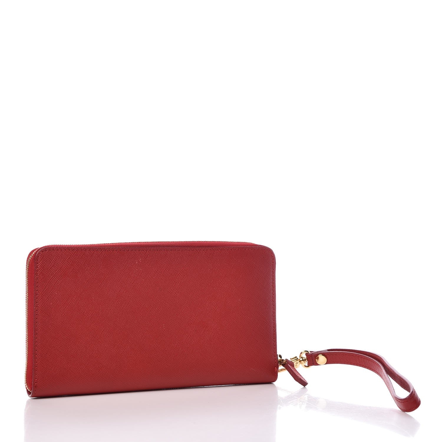 MCM Saffiano Studded Zip Wallet Red 3 of 11