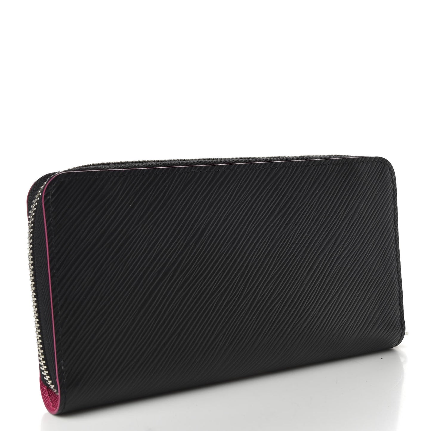 Epi Zippy Wallet Black Hot Pink