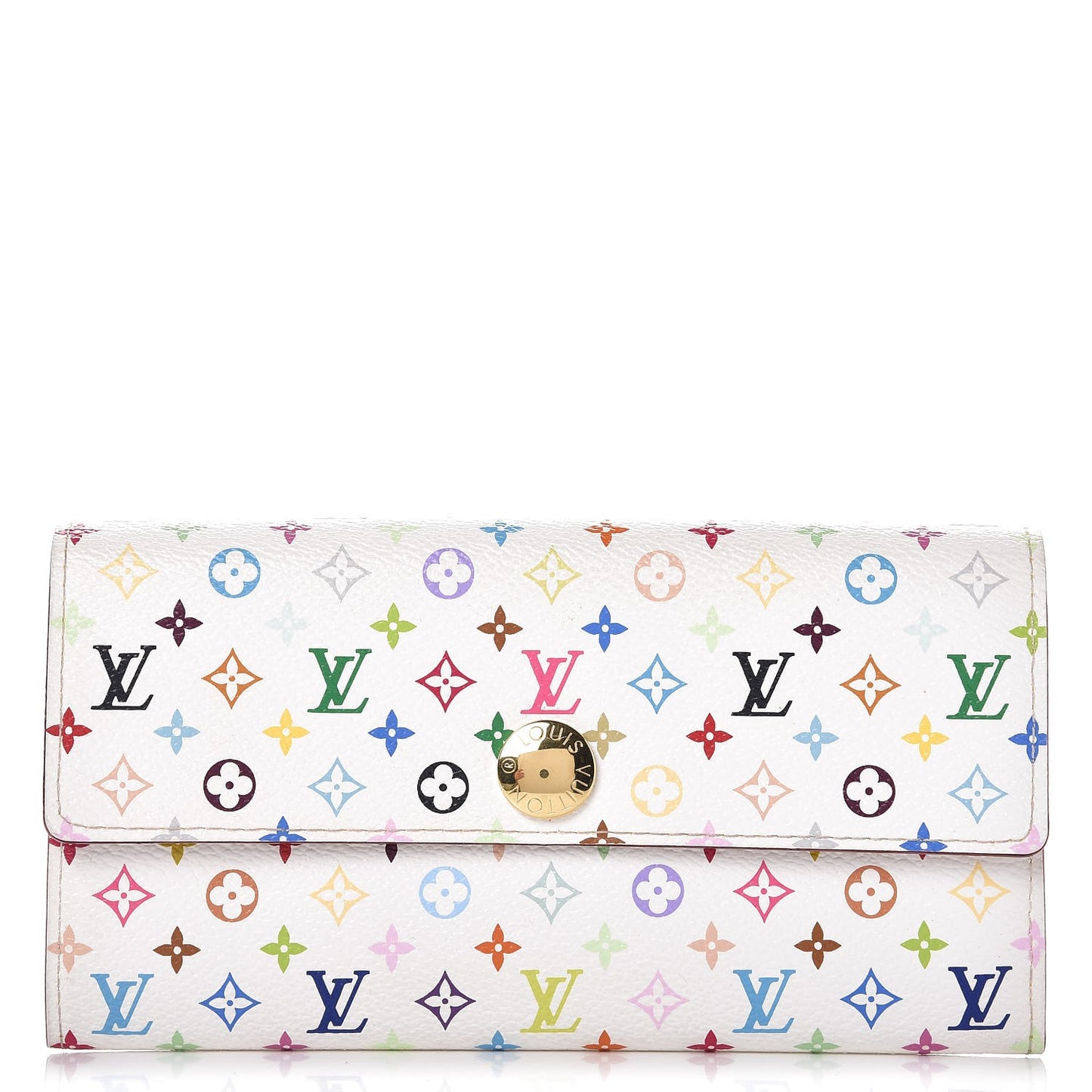 Monogram Multicolor Sarah Wallet White