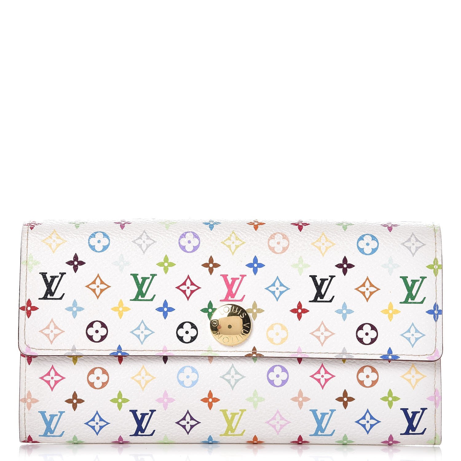Louis Vuitton Monogram Multicolor Sarah Wallet White 1 of 8