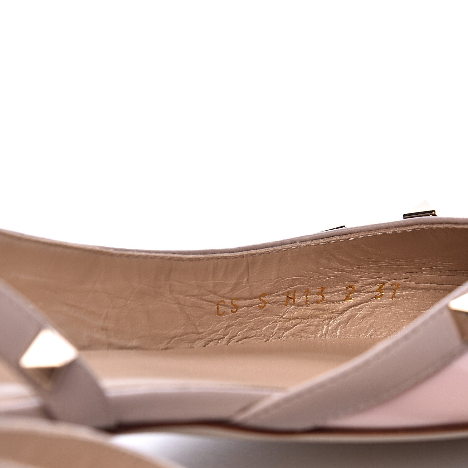 Valentino Garavani Patent Rockstud Slingback Flats 37 Water Rose Poudre 6 of 8