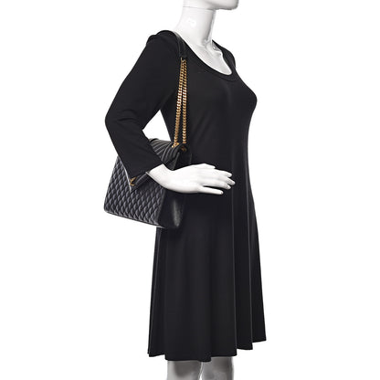 Saint Laurent Grain De Poudre Textured Mixed Matelasse Large Triquilt Monogram Satchel Black 2 of 10