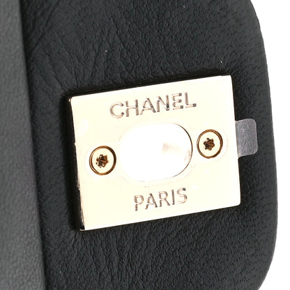 Chanel Lambskin Quilted Pearl CC Flap Clutch Black 7 of 12