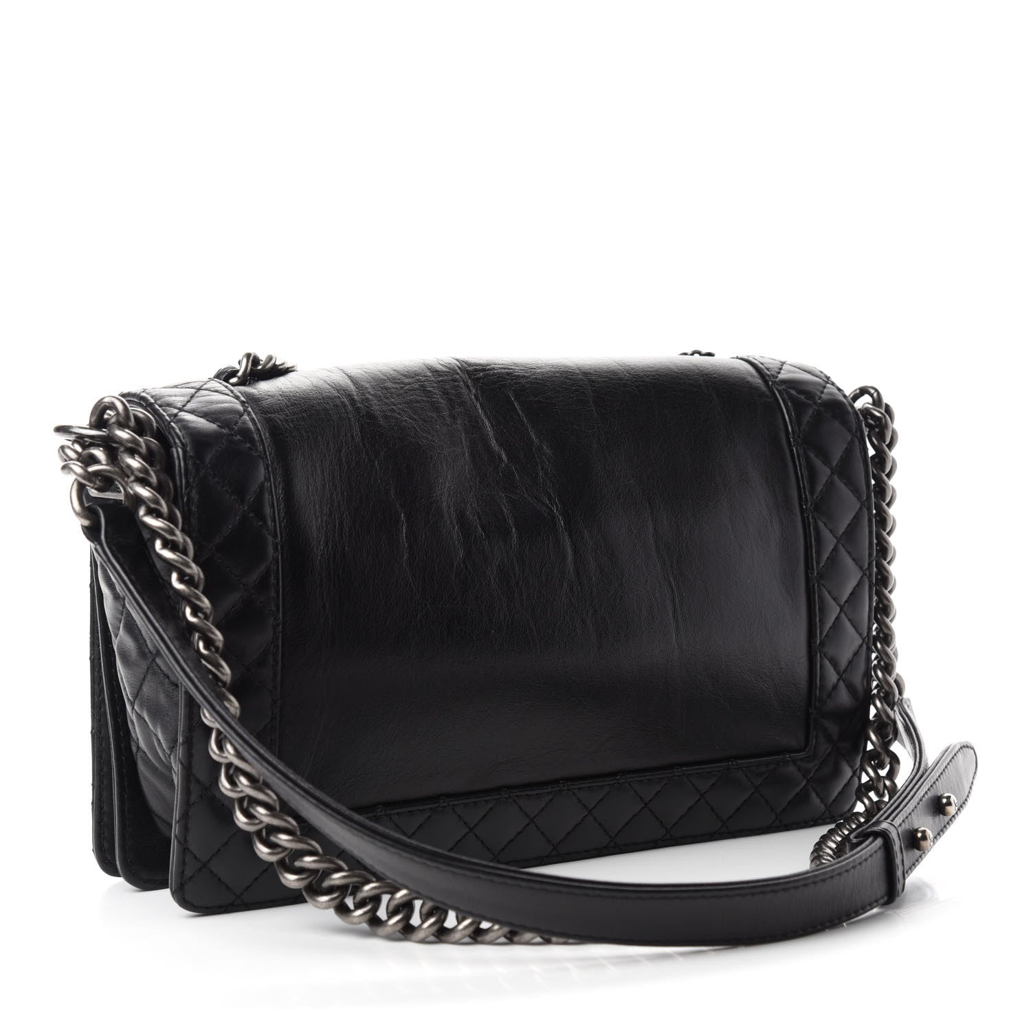 Chanel Calfskin Enchained New Medium Boy Flap Black 3 of 10