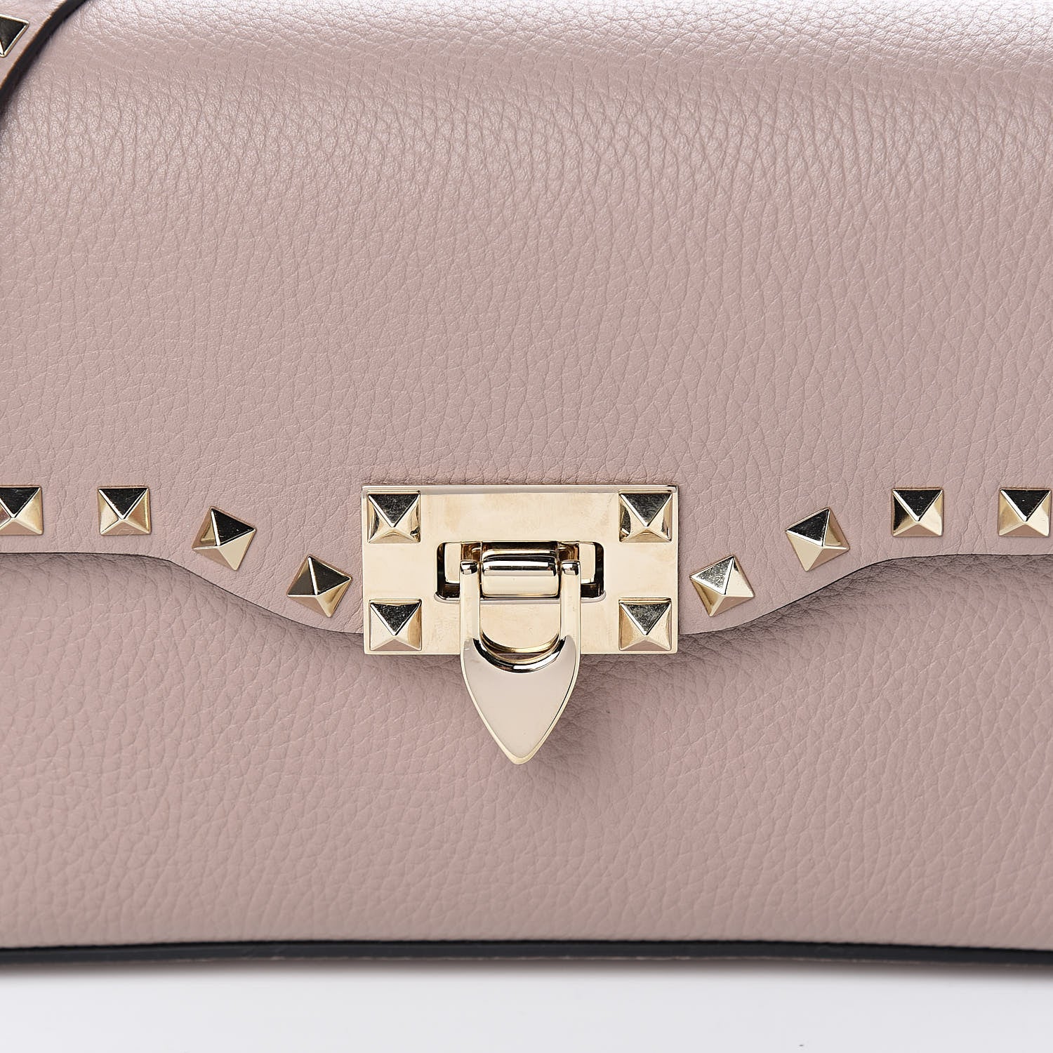 Valentino Garavani Pebbled Calfskin Medium Rockstud Flip Lock Crossbody Bag Poudre 9 of 9
