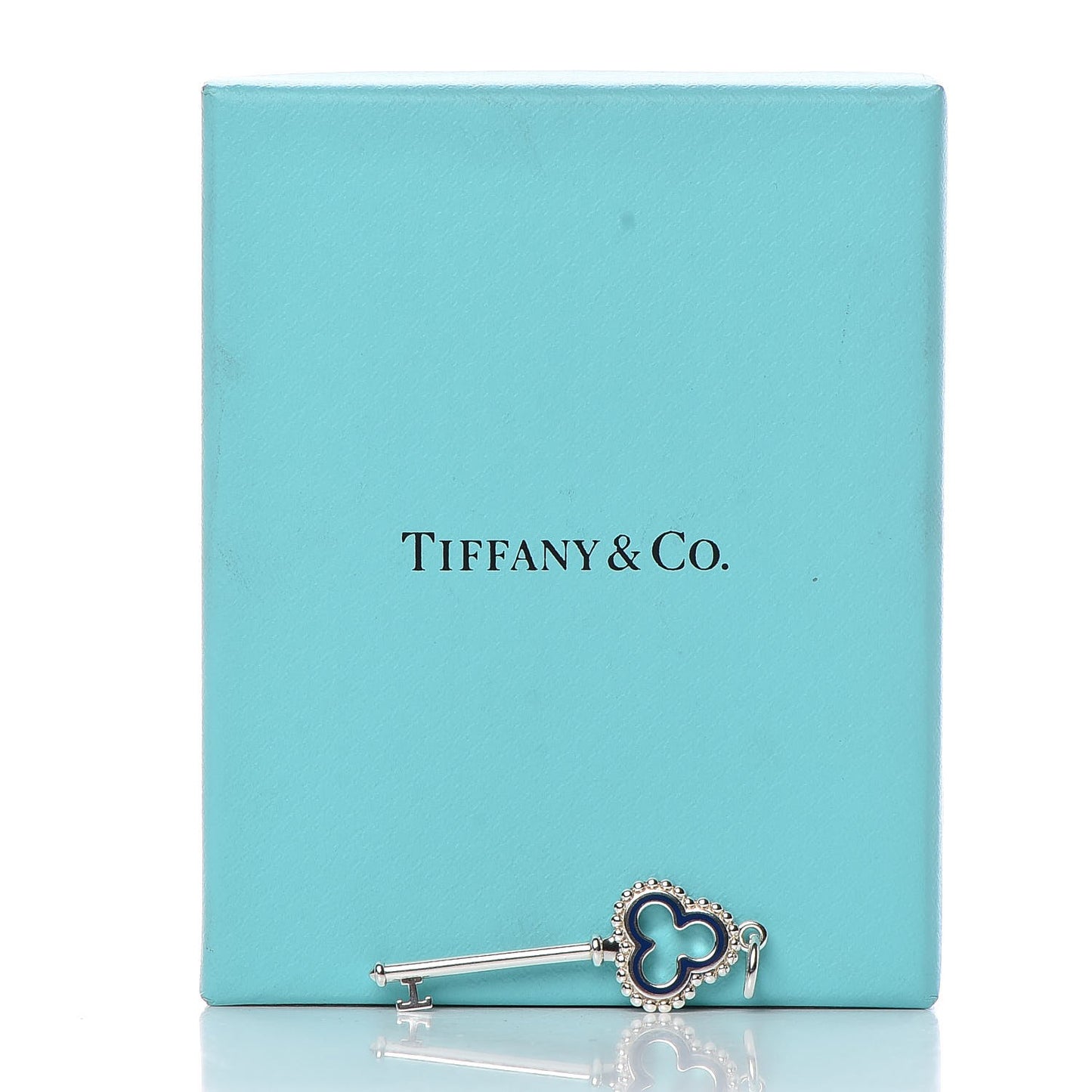Sterling Silver Key Pendant Blue