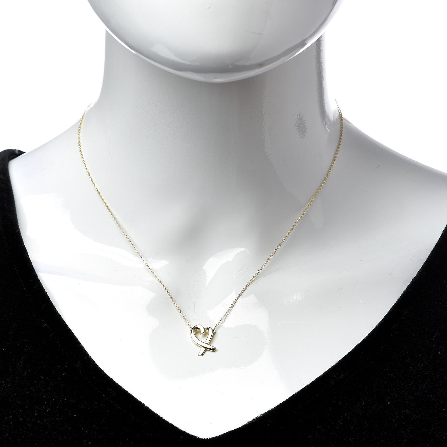 18K Yellow Gold Small Paloma Picasso Loving Heart Pendant Necklace