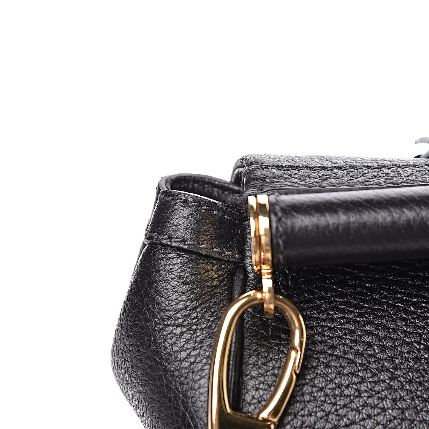 Grained Deerskin Medium Miss Sicily Satchel Black