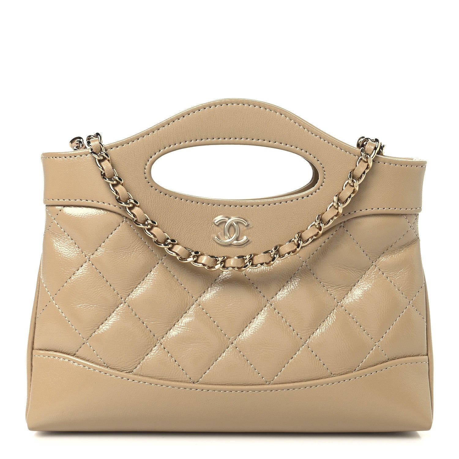 Chanel Quilted Nano 31 Shopping Bag Gold Beige 1 of 10