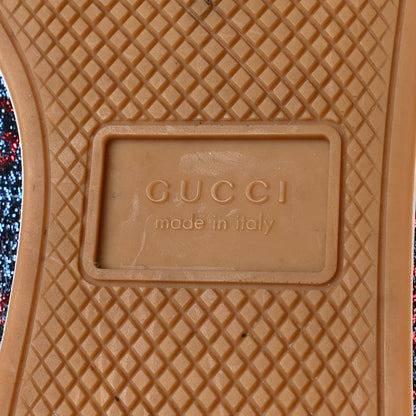 Gucci Lurex Calfskin Web GG Monogram Womens Falacer Sneakers 38 Iridescent Blue Iridescent Red Silver 7 of 9
