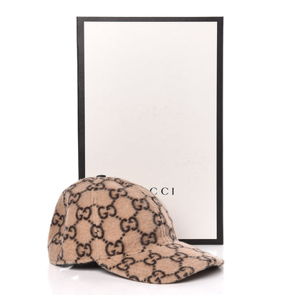 Gucci Covered Wool GG Monogram Baseball Hat XL Beige Ebony 7 of 7