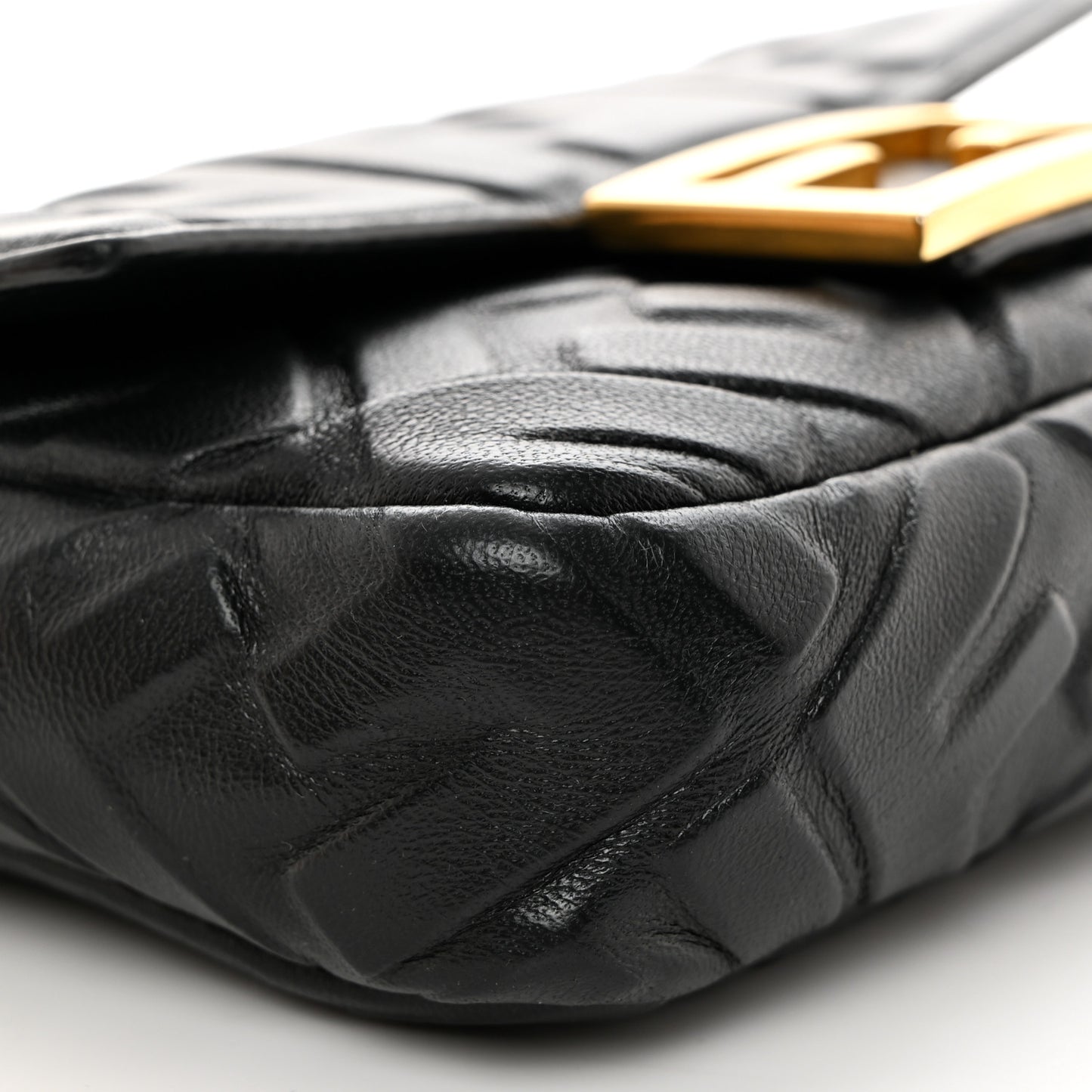 Nappa FF 1974 Embossed Mini Baguette Black