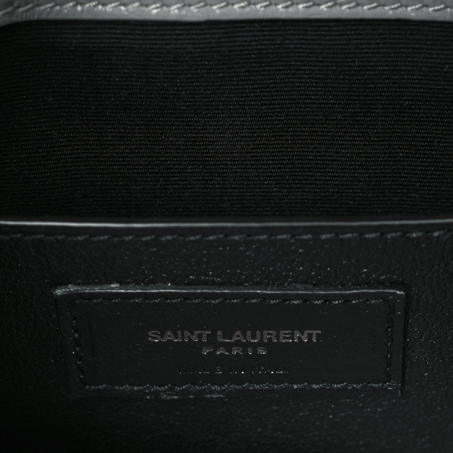 Saint Laurent Crinkled Calfskin Matelasse Monogram Baby Niki Chain Satchel Granite 6 of 10