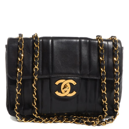 Chanel Lambskin Vertical Quilt Jumbo Flap Black 1 of 9