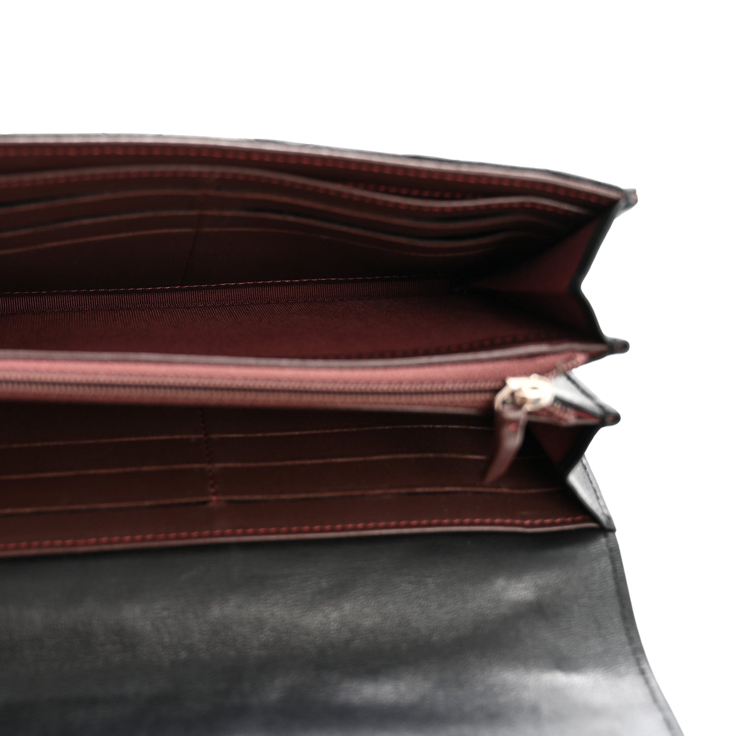 Lambskin Quilted Large Flap Wallet Black