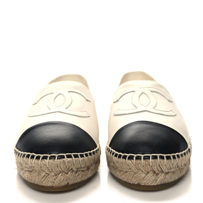 Chanel Lambskin CC Espadrilles 39 White Black 2 of 10