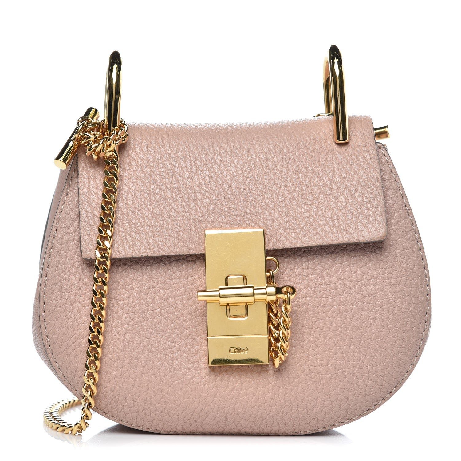 Chloe Grained Lambskin Nano Drew Shoulder Bag Cement Pink 1 of 6