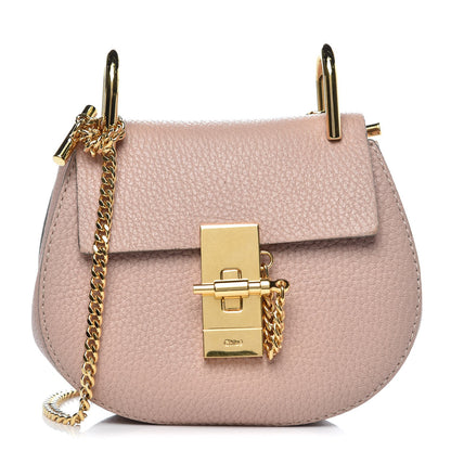 Chloe Grained Lambskin Nano Drew Shoulder Bag Cement Pink 1 of 6