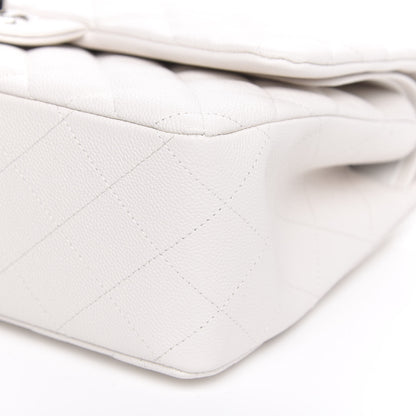 Chanel Caviar Quilted Jumbo Double Flap White 8 of 9