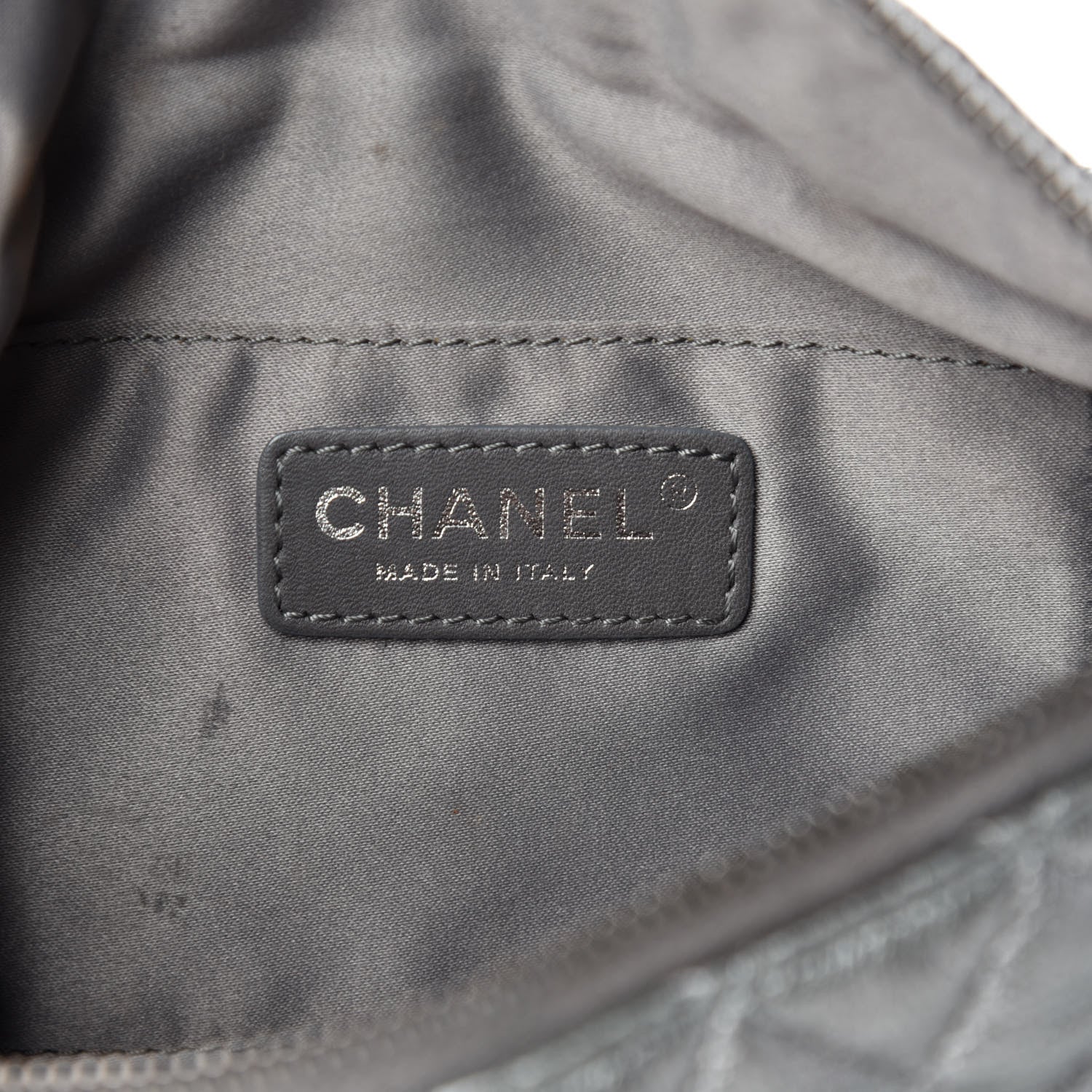 Chanel Metallic Goatskin Quilted Banane Waist Bag Fanny Pack Silver 9 of 11