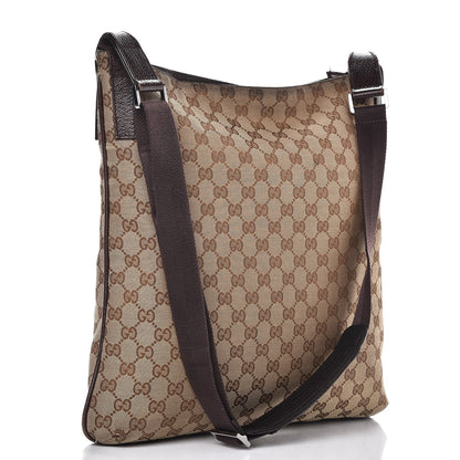 Gucci Monogram Large Flat Messenger Bag Dark Brown 3 of 9