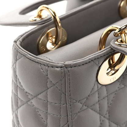 Christian Dior Lambskin Cannage Small Lucky Badges My Lady Dior Grey 16 of 19
